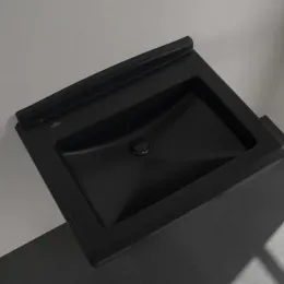 Villeroy & Boch Hommage Pаковина, 750 x 580 x 200 mm, Pure Black CeramicPlus, с переливом 7101A1R7