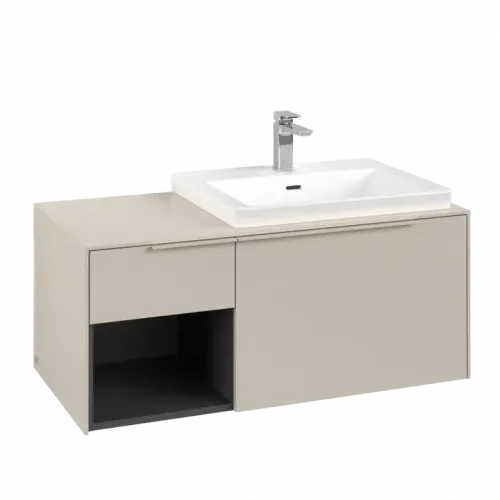 Villeroy & Boch Subway 3.0 Тумба под раковину, 2 выдвижных ящика, 1001 x 423 x 516 mm, Cashmere Grey / Cashmere Grey C57102VN