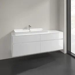 Villeroy & Boch Collaro Тумба под раковину, 4 выдвижных ящика, 1600 x 548 x 500 mm, Glossy White / Glossy White C02900DH