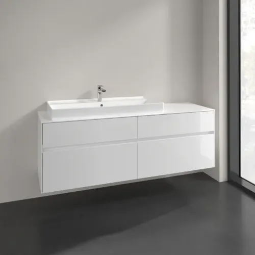 Villeroy & Boch Collaro Тумба под раковину, 4 выдвижных ящика, 1600 x 548 x 500 mm, Glossy White / Glossy White C02900DH