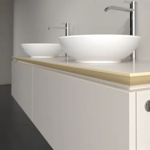 Villeroy & Boch Legato Тумба под раковину, с подсветкой, 2 выдвижных ящика, 1600 x 380 x 500 mm, Soft Grey / Soft Grey B599L0VK