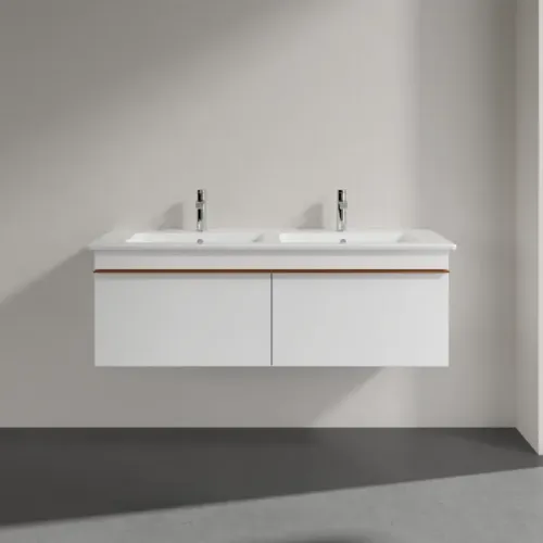 Villeroy & Boch Venticello Тумба под раковину, 2 выдвижных ящика, 1253 x 420 x 502 mm, Glossy White / Glossy White A93905DH