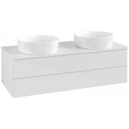 Villeroy & Boch Antao Тумба под раковину, 2 выдвижных ящика, 1200 x 360 x 500 mm, лицевая поверхность без текстурированной отделки, Glossy White Lacquer / Glossy White Lacquer K24010GF