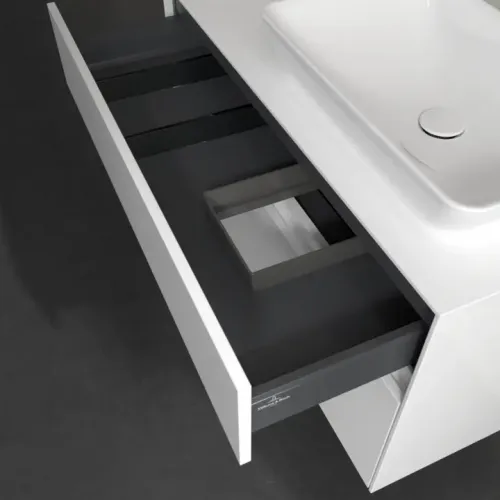 Villeroy & Boch Collaro Тумба под раковину, с подсветкой, 2 выдвижных ящика, 1000 x 548 x 500 mm, Glossy White / Glossy White C111B0DH