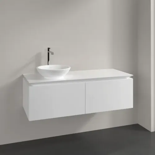Villeroy & Boch Legato Тумба под раковину, 2 выдвижных ящика, 1200 x 380 x 500 mm, Glossy White / Glossy White B57900DH