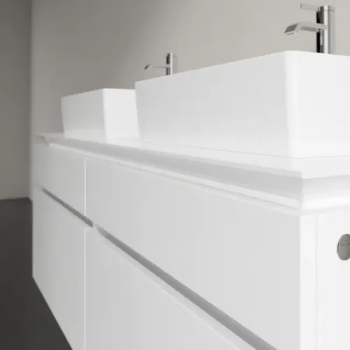 Villeroy & Boch Legato Тумба под раковину, 4 выдвижных ящика, 1400 x 550 x 500 mm, Glossy White / Glossy White B66900DH
