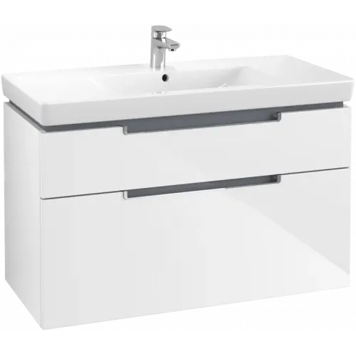 Villeroy & Boch Subway 2.0 Тумба под раковину, 2 выдвижных ящика, 987 x 590 x 449 mm, Glossy White A91510DH