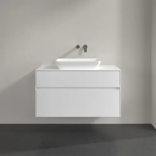 Villeroy & Boch Collaro Тумба под раковину, с подсветкой, 2 выдвижных ящика, 1000 x 548 x 500 mm, Glossy White / Glossy White C109B0DH