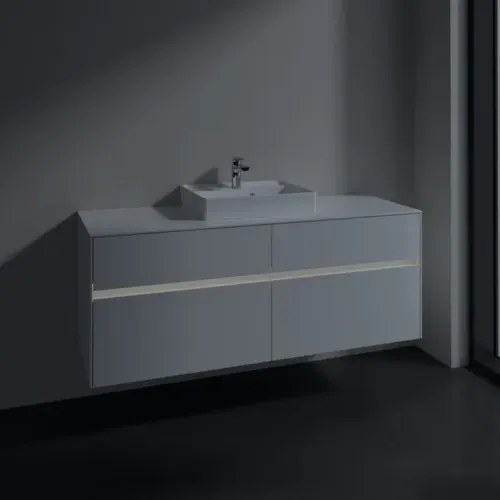 Villeroy & Boch Collaro Тумба под раковину, с подсветкой, 4 выдвижных ящика, 1400 x 548 x 500 mm, Glossy White / Glossy White C073B0DH