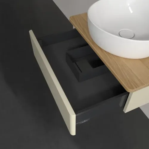 Villeroy & Boch Antao Тумба под раковину, 1 выдвижной ящик, 600 x 190 x 500 mm, лицевая поверхность без текстурированной отделки, Silk Grey Matt Lacquer / Honey Oak K07051HJ