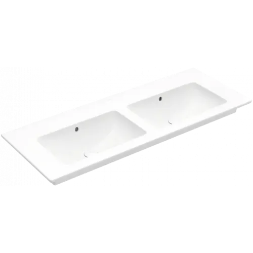 Villeroy & Boch Venticello Двойная раковина для установки на тумбу, 1300 x 500 x 170 mm, Альпийский белый, с переливом 4111DJ01