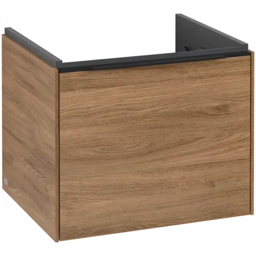 Villeroy & Boch Subway 3.0 Тумба под раковину, с подсветкой, 1 выдвижной ящик, 523 x 429 x 448 mm, Oak Kansas C579L1RH
