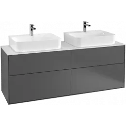 Villeroy & Boch Finion Тумба под раковину, с подсветкой, 4 выдвижных ящика, 1600 x 603 x 501 mm, Silk Grey Matt Lacquer G18100HJ