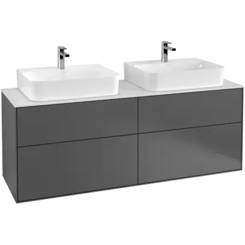 Villeroy & Boch Finion Тумба под раковину, с подсветкой, 4 выдвижных ящика, 1600 x 603 x 501 mm, Silk Grey Matt Lacquer G18100HJ