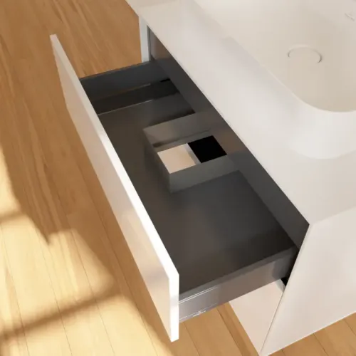 Villeroy & Boch Finion Тумба под раковину, с подсветкой, 2 выдвижных ящика, 800 x 603 x 501 mm, Glossy White Lacquer G34100GF