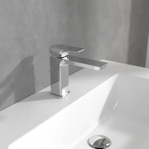 Villeroy & Boch Subway 3.0 Смеситель для раковины однорычажный с комплектом слива со стяжкой, Хром TVW11200200061