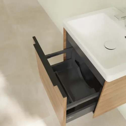 Villeroy & Boch Subway 3.0 Тумба под раковину, с подсветкой, 1 выдвижной ящик, 473 x 429 x 408 mm, Oak Kansas C580L1RH