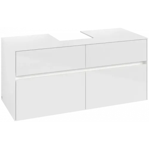 Villeroy & Boch Collaro Тумба под раковину, с подсветкой, 4 выдвижных ящика, 1200 x 548 x 500 mm, Glossy White / Glossy White C097B0DH