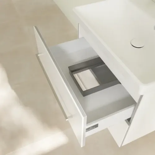 Villeroy & Boch Avento Тумба под раковину, 2 выдвижных ящика, 630 x 514 x 484 mm, Стекло белое A89000B4