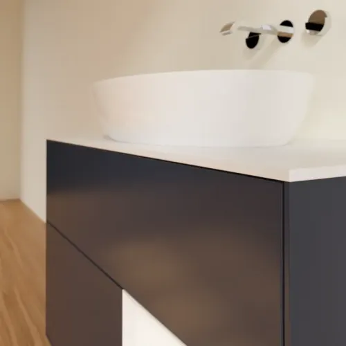 Villeroy & Boch Finion Тумба под раковину, с подсветкой, 2 выдвижных ящика, 1000 x 603 x 501 mm, Midnight Blue Matt Lacquer / White Matt Lacquer FA21MTHG