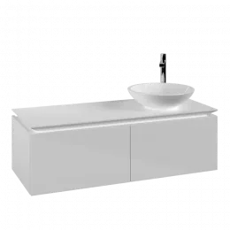 Villeroy & Boch Legato Тумба под раковину, 2 выдвижных ящика, 1200 x 380 x 500 mm, Glossy White / Glossy White B58100DH