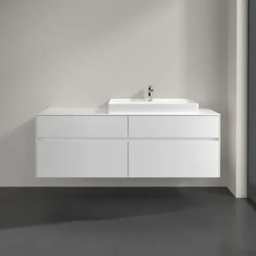 Villeroy & Boch Collaro Тумба под раковину, с подсветкой, 4 выдвижных ящика, 1600 x 548 x 500 mm, Glossy White / Glossy White C027B0DH