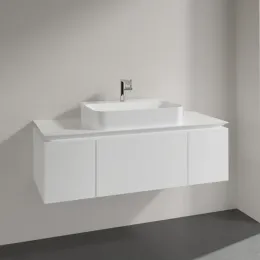 Villeroy & Boch Legato Тумба под раковину, 3 выдвижных ящика, 1200 x 380 x 500 mm, Glossy White / Glossy White B75700DH
