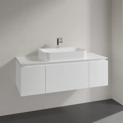 Villeroy & Boch Legato Тумба под раковину, 3 выдвижных ящика, 1200 x 380 x 500 mm, Glossy White / Glossy White B75700DH