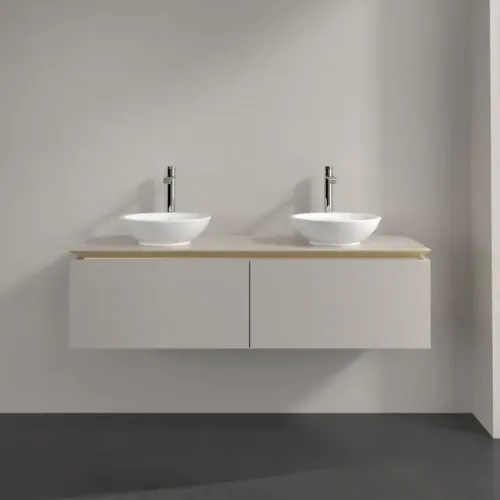 Villeroy & Boch Legato Тумба под раковину, 2 выдвижных ящика, 1400 x 380 x 500 mm, Soft Grey / Soft Grey B59100VK