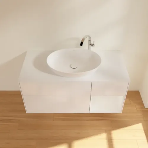 Villeroy & Boch Finion Тумба под раковину, с подсветкой, 3 выдвижных ящика, 1200 x 603 x 501 mm, Glossy White Lacquer / Glossy White Lacquer F951GFGF