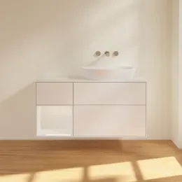 Villeroy & Boch Finion Тумба под раковину, с подсветкой, 3 выдвижных ящика, 1200 x 603 x 501 mm, Glossy White Lacquer / Glossy White Lacquer GA41GFGF