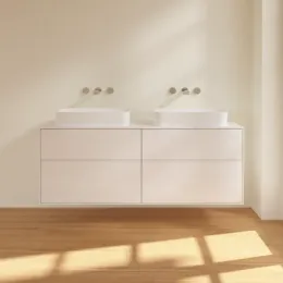 Villeroy & Boch Finion Тумба под раковину, с подсветкой, 4 выдвижных ящика, 1600 x 603 x 501 mm, Glossy White Lacquer G72100GF