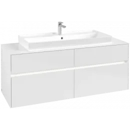 Villeroy & Boch Collaro Тумба под раковину, с подсветкой, 4 выдвижных ящика, 1400 x 548 x 500 mm, Glossy White / Glossy White C092B0DH