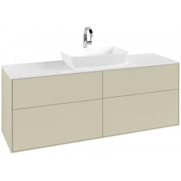 Villeroy & Boch Finion Тумба под раковину, с подсветкой, 4 выдвижных ящика, 1600 x 603 x 501 mm, Silk Grey Matt Lacquer G85100HJ