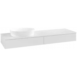 Villeroy & Boch Antao Тумба под раковину, 2 выдвижных ящика, 1600 x 190 x 500 mm, лицевая поверхность без текстурированной отделки, Glossy White Lacquer / Glossy White Lacquer K15010GF