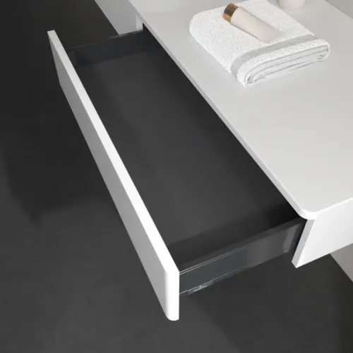 Villeroy & Boch Antao Тумба под раковину, 2 выдвижных ящика, 1600 x 190 x 500 mm, лицевая поверхность без текстурированной отделки, Glossy White Lacquer / Glossy White Lacquer K15010GF