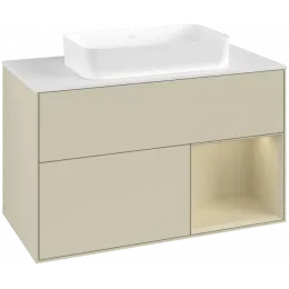 Villeroy & Boch Finion Тумба под раковину, с подсветкой, 2 выдвижных ящика, 1000 x 603 x 501 mm, Silk Grey Matt Lacquer / Silk Grey Matt Lacquer F661HJHJ