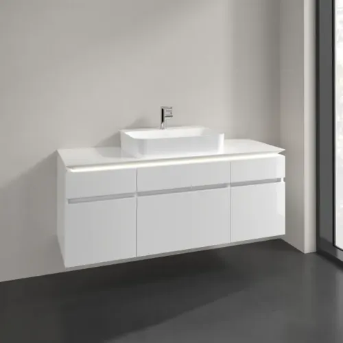 Villeroy & Boch Legato Тумба под раковину, с подсветкой, 5 выдвижных ящиков, 1400 x 550 x 500 mm, Glossy White / Glossy White B760L0DH