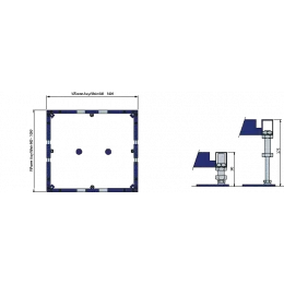 Villeroy & Boch Аксессуары Монтажная рама ViFrame, для небольших душевых поддонов (до 1000 x 1000) из керамики или акрила, высота регулируемая 90-175 мм, вкл. 2 средние ножки, 400 x 820 x 100 mm U91412100