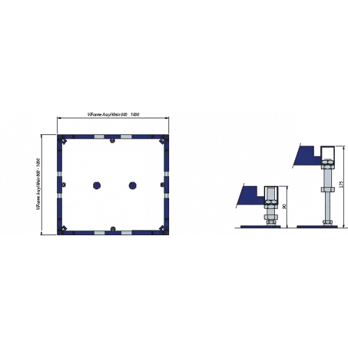 Villeroy & Boch Аксессуары Монтажная рама ViFrame, для небольших душевых поддонов (до 1000 x 1000) из керамики или акрила, высота регулируемая 90-175 мм, вкл. 2 средние ножки, 400 x 820 x 100 mm U91412100