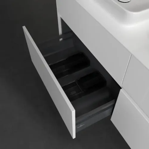 Villeroy & Boch Collaro Тумба под раковину, с подсветкой, 4 выдвижных ящика, 1400 x 548 x 500 mm, Glossy White / Glossy White C119B0DH