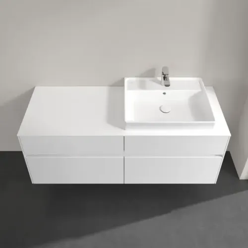 Villeroy & Boch Collaro Тумба под раковину, с подсветкой, 4 выдвижных ящика, 1400 x 548 x 500 mm, Glossy White / Glossy White C086B0DH