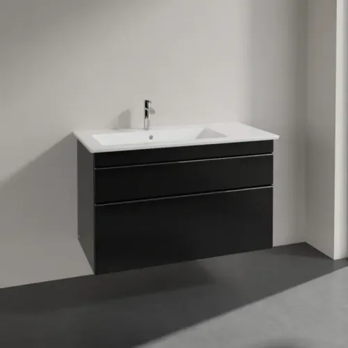 Villeroy & Boch Venticello Тумба под раковину, 2 выдвижных ящика, 953 x 590 x 502 mm, Black Matt Lacquer / Black Matt Lacquer A92701PD