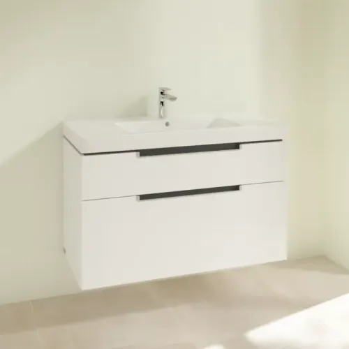 Villeroy & Boch Subway 2.0 Тумба под раковину, 2 выдвижных ящика, 987 x 590 x 449 mm, Glossy White A91500DH