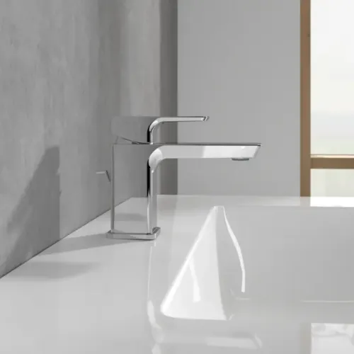 Villeroy & Boch Subway 3.0 Смеситель для раковины однорычажный с комплектом слива со стяжкой, Хром TVW11200100061