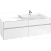 Villeroy & Boch Collaro Тумба под раковину, с подсветкой, 4 выдвижных ящика, 1600 x 548 x 500 mm, Glossy White / Glossy White C027B0DH