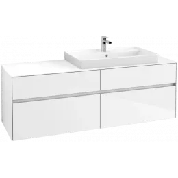 Villeroy & Boch Collaro Тумба под раковину, с подсветкой, 4 выдвижных ящика, 1600 x 548 x 500 mm, Glossy White / Glossy White C027B0DH