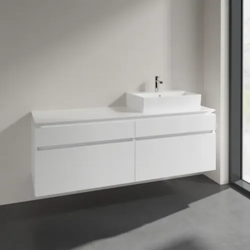 Villeroy & Boch Legato Тумба под раковину, 4 выдвижных ящика, 1600 x 550 x 500 mm, Glossy White / Glossy White B67500DH