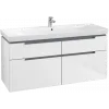 Villeroy & Boch Subway 2.0 Тумба под раковину, 4 выдвижных ящика, 1287 x 590 x 449 mm, Glossy White A91600DH