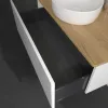 Villeroy & Boch Antao Тумба под раковину, с подсветкой, 1 выдвижной ящик, 1000 x 360 x 500 mm, лицевая поверхность без текстурированной отделки, Glossy White Lacquer / Honey Oak L31051GF
